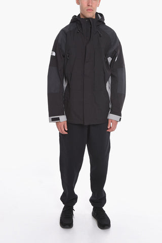 Nylon Utility Jacket with Hood and Hidden Closure