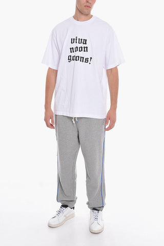 Cotton Crew-Neck T-shirt with Contrast Print