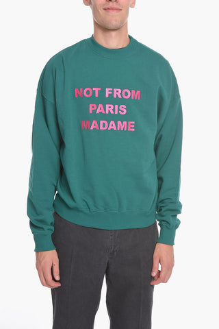 Brushed Cotton Crew-neck Sweatshirt with Contrasting Print