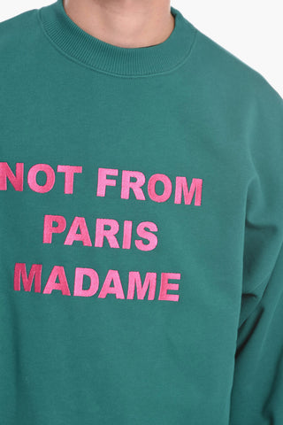 Brushed Cotton Crew-neck Sweatshirt with Contrasting Print