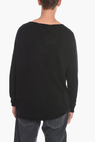 EYE MAN MERZ B. SCHWANEN Solid Color Crew-neck Sweater
