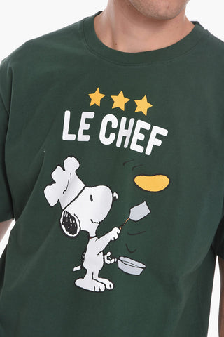 PEANUTS Front Printed LE CHEF Crew-neck T-Shirt