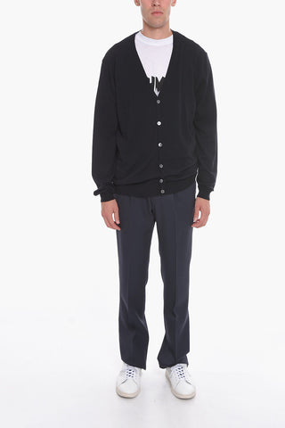 Cardigan in Lana Vergine con Scollo a V