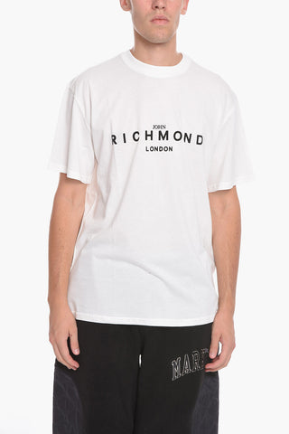 Crew-neck T-Shirt with Contrasting Logo