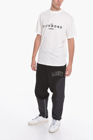 Crew-neck T-Shirt with Contrasting Logo