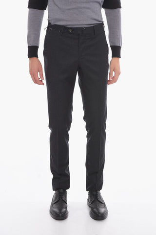 Pantaloni Super Slim Fit In Lana Vergine