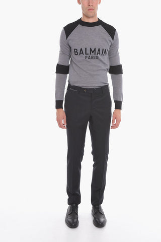 Pantaloni Super Slim Fit In Lana Vergine