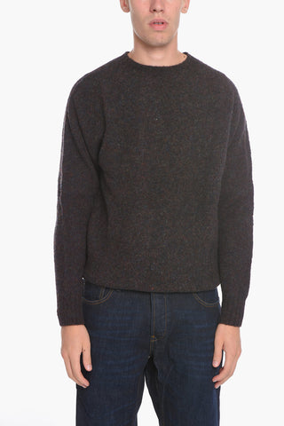 solid Color Wool Crew-Neck Sweater