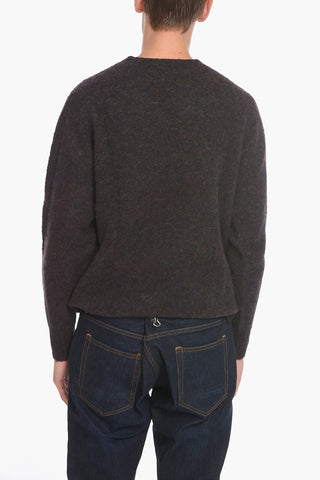 solid Color Wool Crew-Neck Sweater