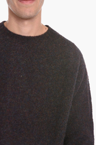 solid Color Wool Crew-Neck Sweater