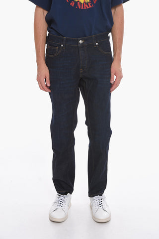 Stretch Denim Jeans with Visible Stitching 18cm