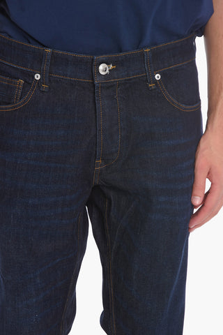 Stretch Denim Jeans with Visible Stitching 18cm