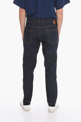 Stretch Denim Jeans with Visible Stitching 18cm