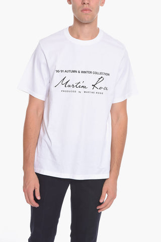 Solid Color Crew-neck T-Shirt with Contrasting Print
