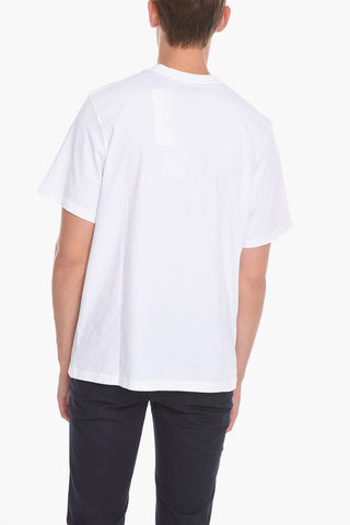 Solid Color Crew-neck T-Shirt with Contrasting Print
