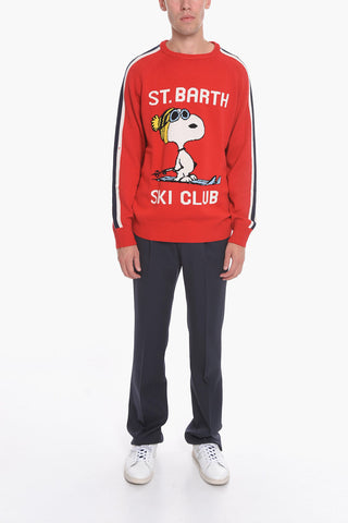 PEANUTS Crew-Neck SNOOPY Sweater with Maxi Embroidery
