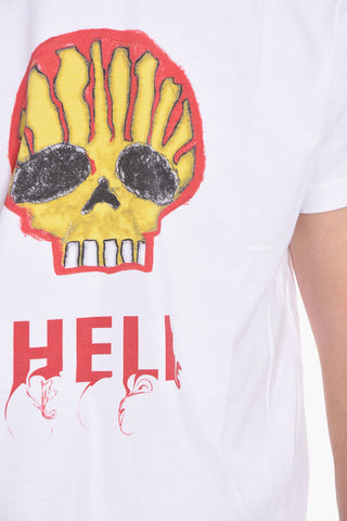 T-Shirt Girocollo con Teschio Stampato