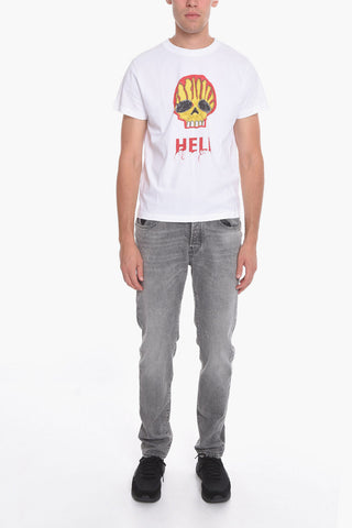 T-Shirt Girocollo con Teschio Stampato