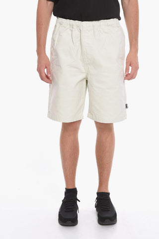 Shorts in Twill di Cotone con Elastico in Vita