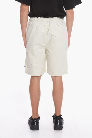Shorts in Twill di Cotone con Elastico in Vita