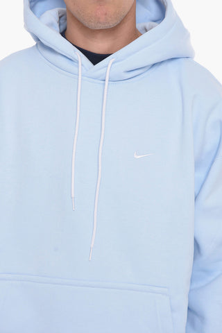 Fleeced-Cotton Hoodie With Patch Pocket