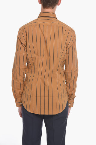 Camicia a Righe con Collo Francese