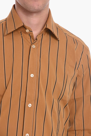Camicia a Righe con Collo Francese