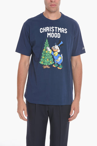 DISNEY Front Printed CHRISTMAS MOOD Crew-neck T-Shirt