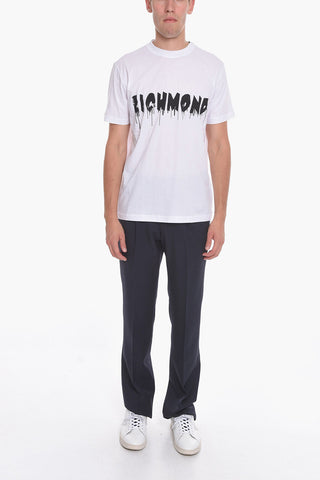 T-Shirt Girocollo con Logo Stampato a Contrasto