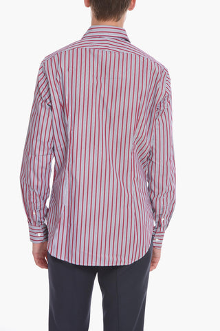 LA SARTORIALE Striped Two-Tone CUSTOM Shirt with Spread Collar