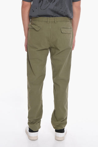 Solid Color Single-Pleat Pants with Belt Loops