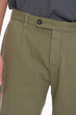 Solid Color Single-Pleat Pants with Belt Loops