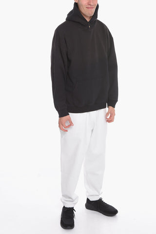 Solid Color Hoodie with Buttons Detail