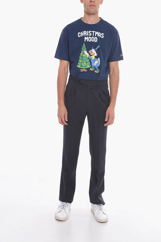 Twill Double Pleat Pants with Hidden Closure