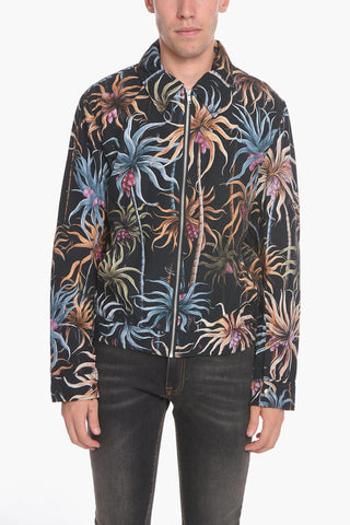 Plant Motif Cotton Overshirt
