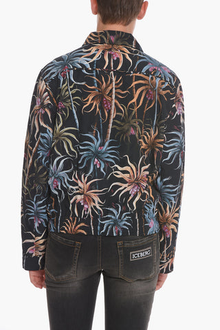 Plant Motif Cotton Overshirt