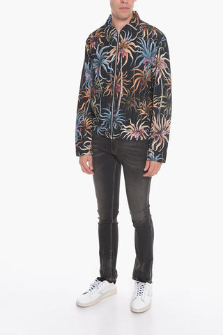 Plant Motif Cotton Overshirt