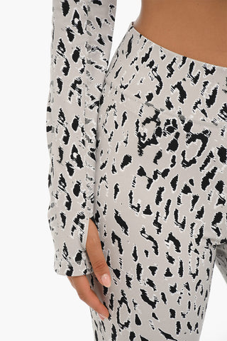ADIDAS Leopard Print Long Sleeved Cropped Top