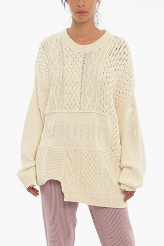 Braided Crewneck Asymmetric Jumper
