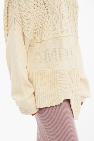 Braided Crewneck Asymmetric Jumper