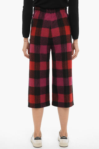 Pantaloni Gaucho a Quadri Buffalo con Elastico in Vita