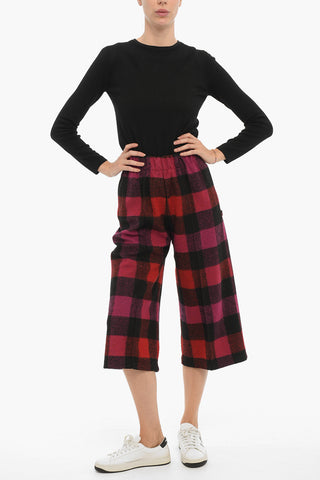 Pantaloni Gaucho a Quadri Buffalo con Elastico in Vita