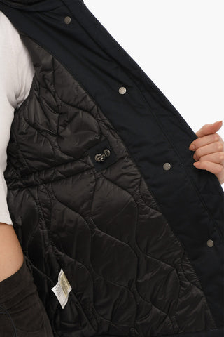 PENN-RICH Parka in Tinta Unita Imbottito con Bordo Staccabile in Eco-Pelliccia
