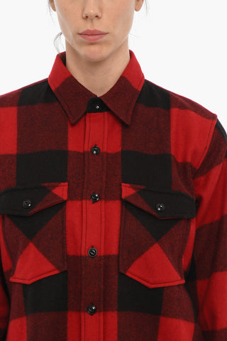 Overshirt in Misto Lana a Quadri Buffalo con Doppio Taschino