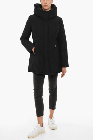 Solid Color BOULDER Down Jacket with Faux Fur