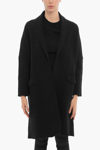 Maxi Cardigan Open Front con Tasche ad Aletta