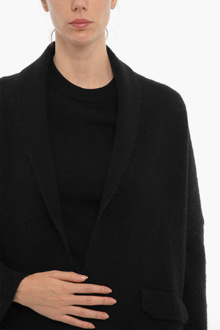Maxi Cardigan Open Front con Tasche ad Aletta