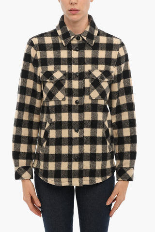 Overshirt in Misto Lana a Quadri Buffalo con Doppio Taschino