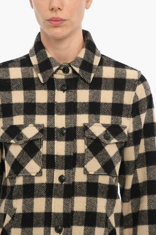 Overshirt in Misto Lana a Quadri Buffalo con Doppio Taschino