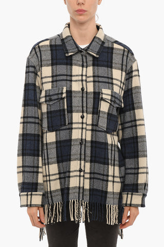 Plaid Overshirt EXPLORER with Double Pocket and Fringed Hem